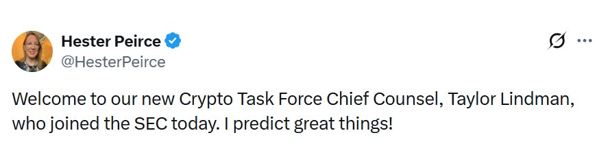 SEC Crypto Task Force မှာ Chief ဖြစ်လာတဲ့ Chainlink အမှုဆောင်ဟောင်း